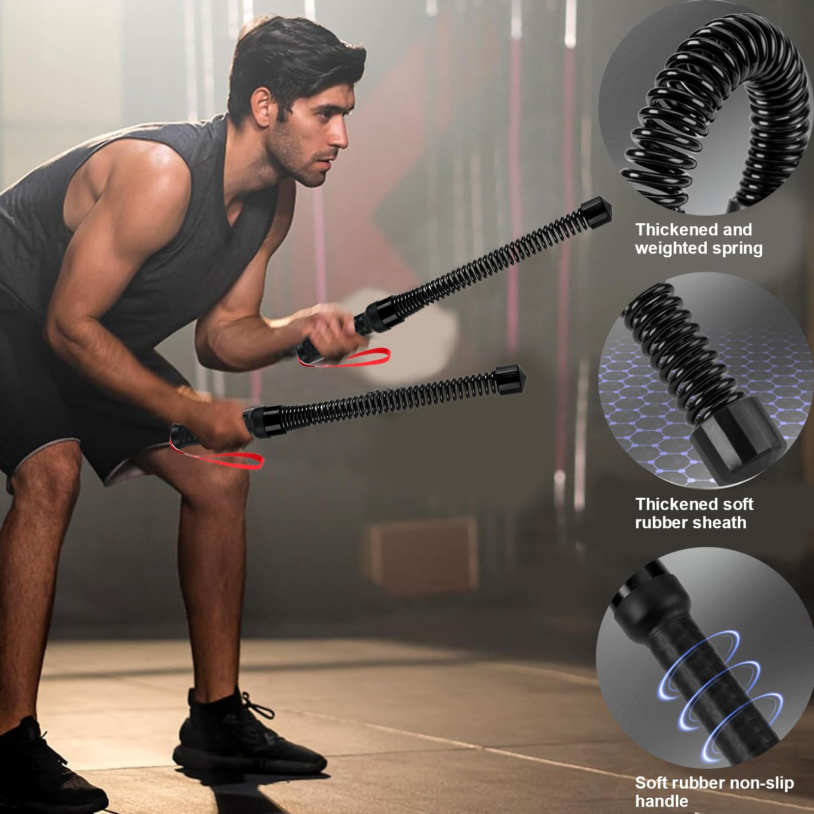 Corde de Battle, Corde d'exercice pour Entraînement, Design sans Fil pour Salle de Sport Hommes Et Activités en Plein Air