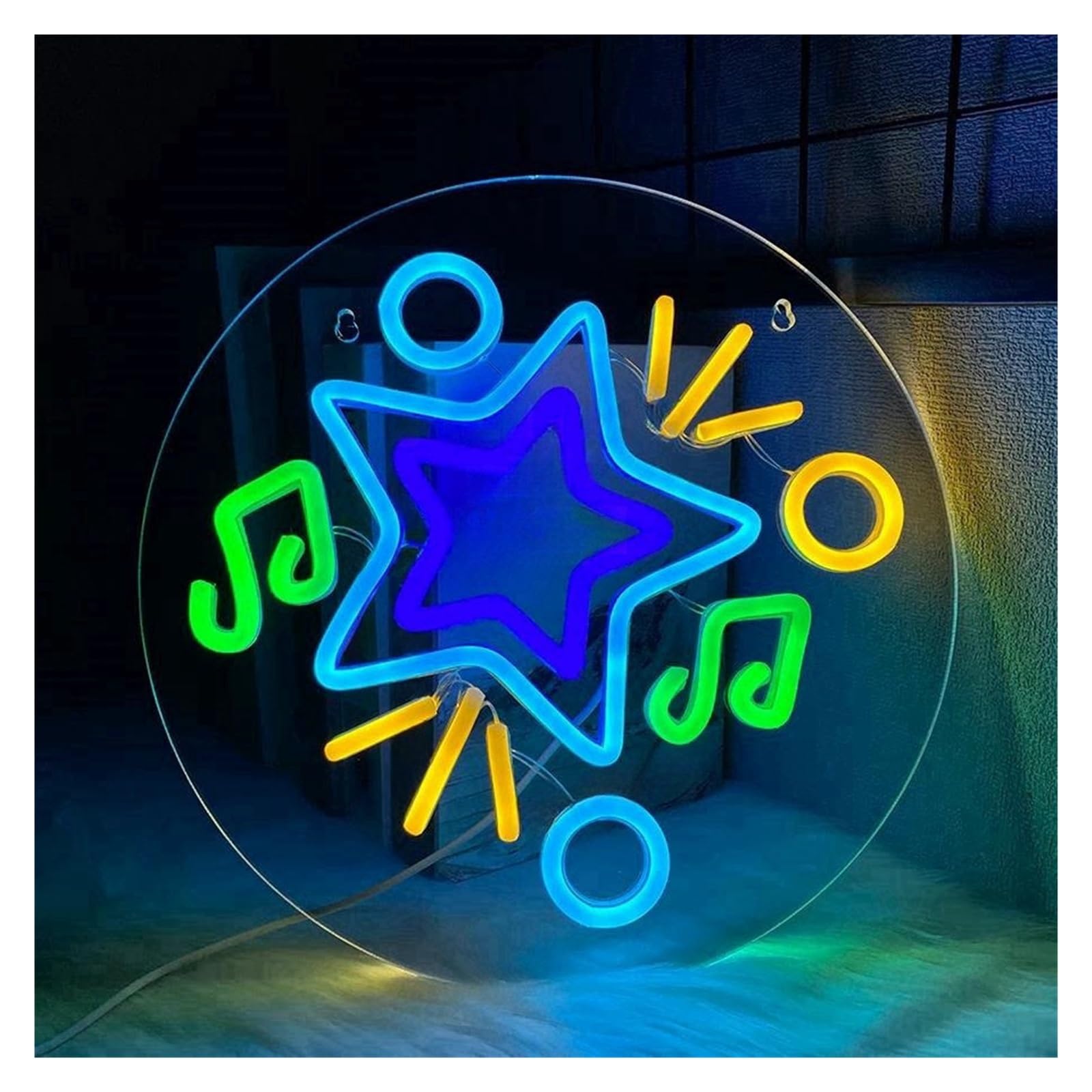 LEMST Signs Lamp Neon Lights with Music Signs USB Powered Adjustable Brightness Neon Lights, Suitable for Wall Hanging Decor 30cmx30cm