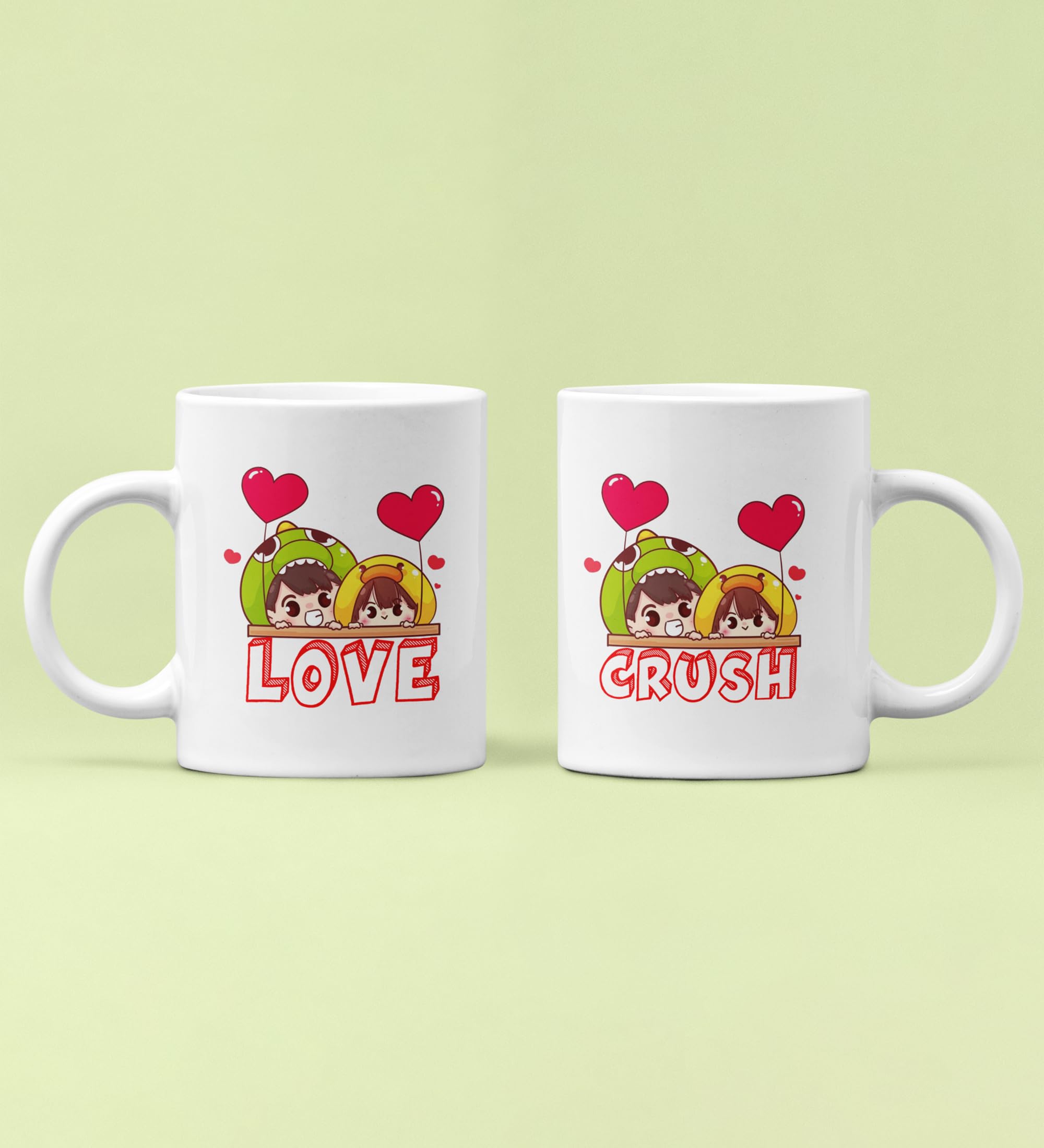 Yellow Orrange My C Yellow is My Love Cutest Printed 250ml Ceramic Coffee Mugs for Couples 1