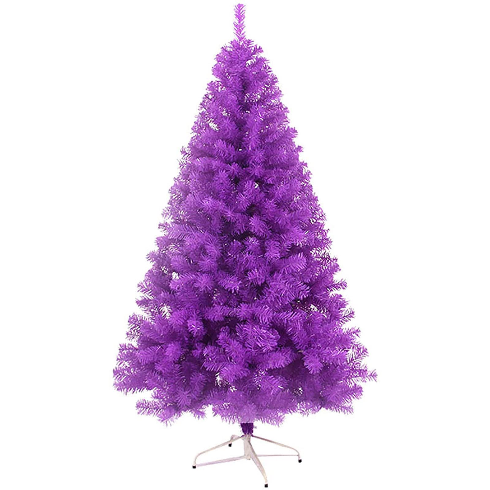8ft Purple Artificial Christmas Tree With Thicken Branch Tips,Outdoor Indoor Large Christmas Tree With Metal Stand,Colorful Xmas Pine Tree Festival Decoration-Purple 240cm/8ft