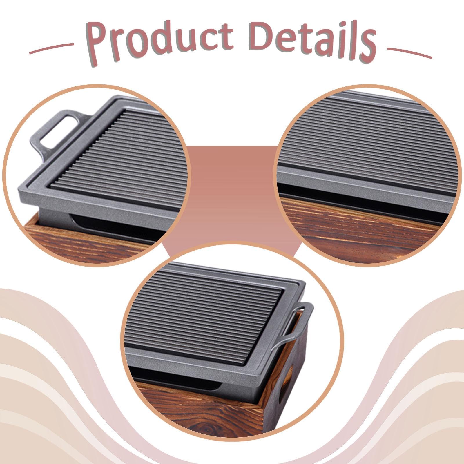 Barbecue Plate Padella Grill Barbecue Coreana Multifunzione in Lega di Alluminio con Riscaldamento Uniforme E Struttura Rinforzata Adatta per Picnic C, S