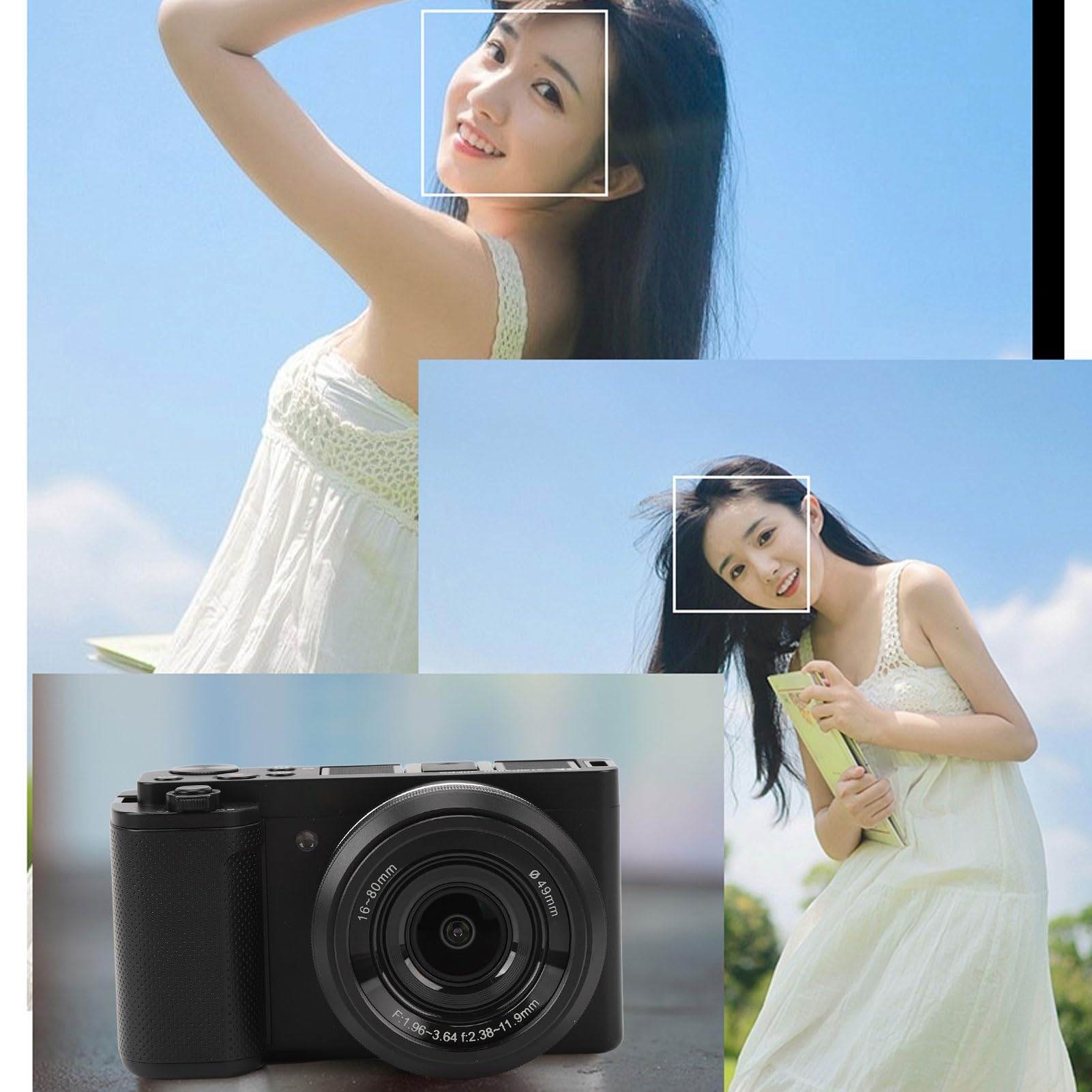 Cámara Digital 5K para Fotografía, Cámara Vlogging de 64MP para Youtube, Cámara de Vídeo con Enfoque Automático, Pantalla Táctil Abatible de 3,2 y 270° con Zoom óptico de 5X