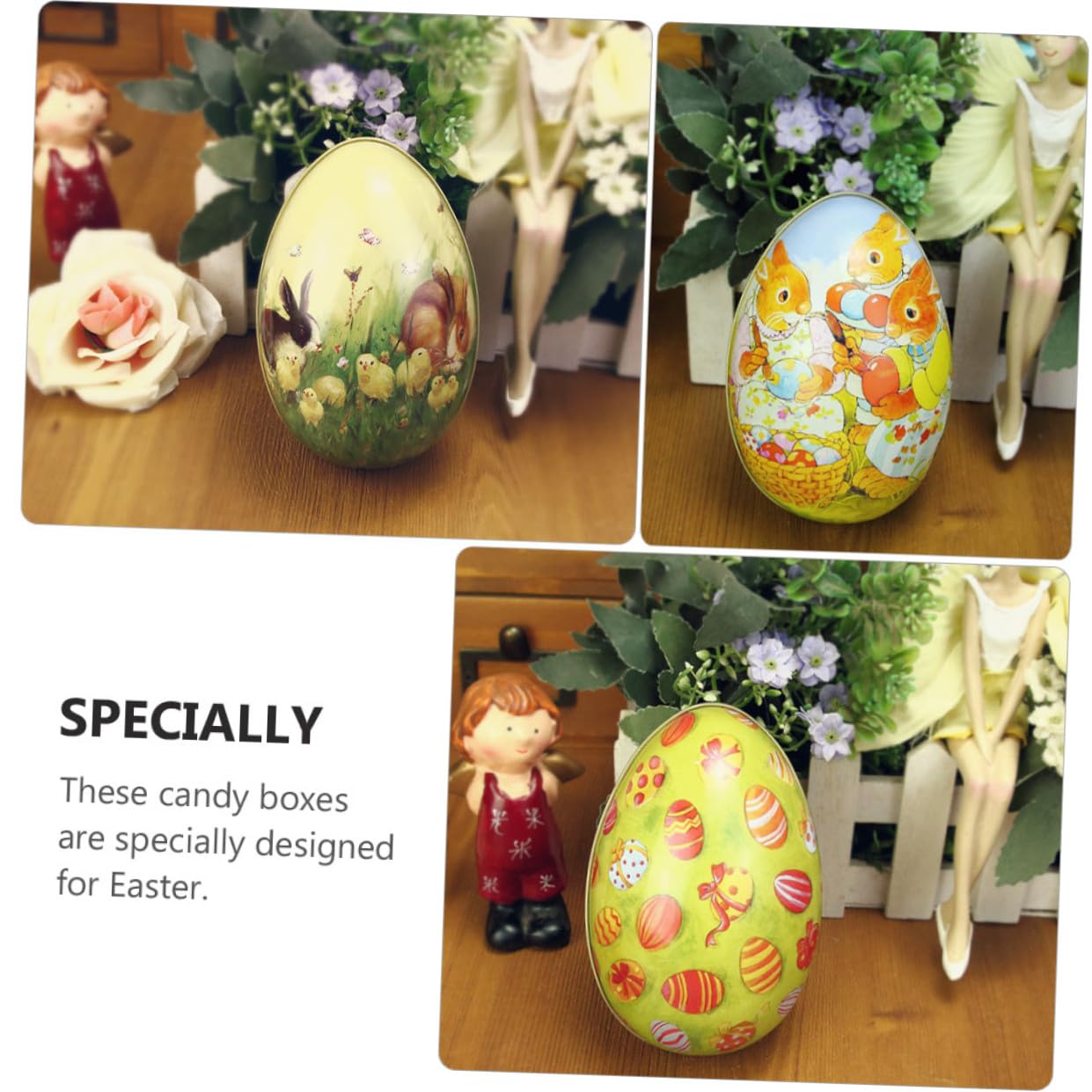 2 Set Scatola Di Per Uova Di Pasqua Caramella Giocattoli Scatolino Portaconfetti Easter Candy Box Cioccolato Rifornimenti Di Festival Accessorio Festivo Metallo 4 Pezzi * 2