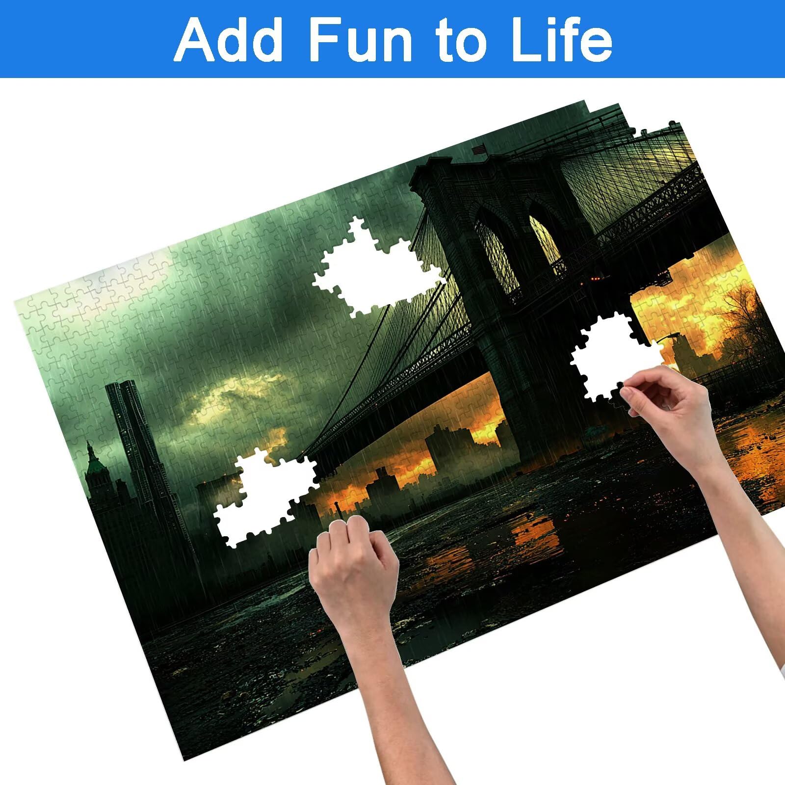 Puzzle 1000 Pezzi New York, Puzzle Paesaggio 1000 Pezzi Arte per Adulti e Bambini, Misura: 75x50 cm, Puzzles Legno per Adulti con Squisita Scatola di Imballaggio, Idea Regalo Donna, Regalo Uomo, -9167