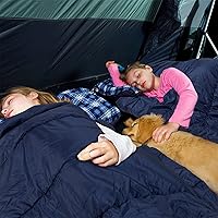 Vista 8 de AGEMORE Saco de dormir doble de franela de algodón para camping, mochilero o senderismo. Saco de dormir impermeable tamaño Queen para 2 personas