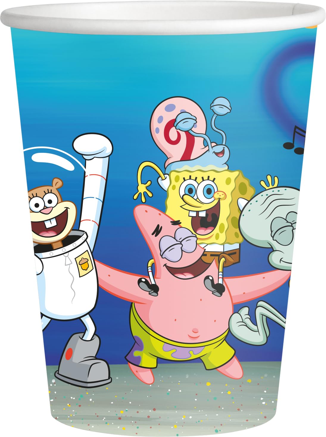 8 Vasos De Bob Esponja De Cartón 250ml - Fiesta Temática Para Niños, Decoración De Cumpleaños ¡Ahorra Tiempo Y Desorden!