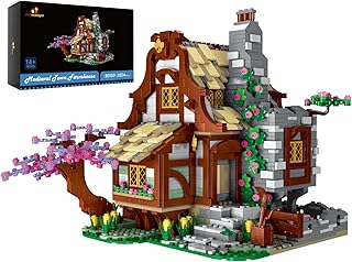 JMBricklayer Medieval 30109 Farmhouse Building Sets for Adults and Teens, MOC Modular Buildings House Kit, Castle Medieval Town Collection Display Office Room Decor, Unique Anniversary Birthday Gifts
