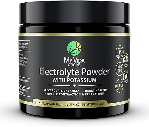 My Vida Origins Electrolito en polvo con potasio, sabor a limón, 30 porciones, 10.16 oz, apoya la hidratación, la energía y la recuperación