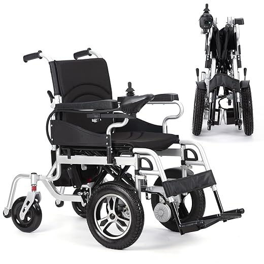 Electric Wheelchair,Foldable Electric Wheelchairs for Adults,Lightweight Electric Power Wheelchair Support 330lbs,Motorized Wheelchair for Seniors,All Terrain Wheelchair,-Travel Size-Airline Approved