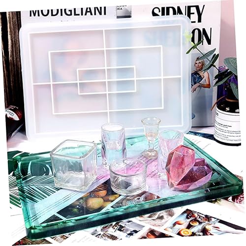 Miniatura 7 de KJHBV Moldes de bandeja de silicona epoxi para bricolaje, moldes de bandeja de silicona epoxi de cristal, moldes de silicona, moldes de silicona,