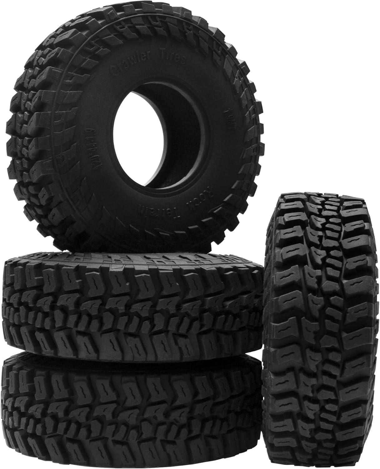 ShareGoo 4Pcs RC 1.9 Crawler Tires 1.9inch Rubber Tire 120x44mm w/Foam Inserts Compatible with Axial SCX10 II III Traxxas TRX4 Redcat Gen8 Gen7 1/10 RC Crawler Car (Style 2)