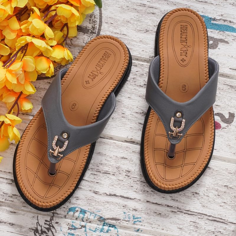 Image of HEALTH FIT Diabetic & Orthopedic with Super Extra Soft Ortho Care Anti-Skid Doubleu Flip-Flops for women Slippers /Doctor Chappal & Footwear HF329