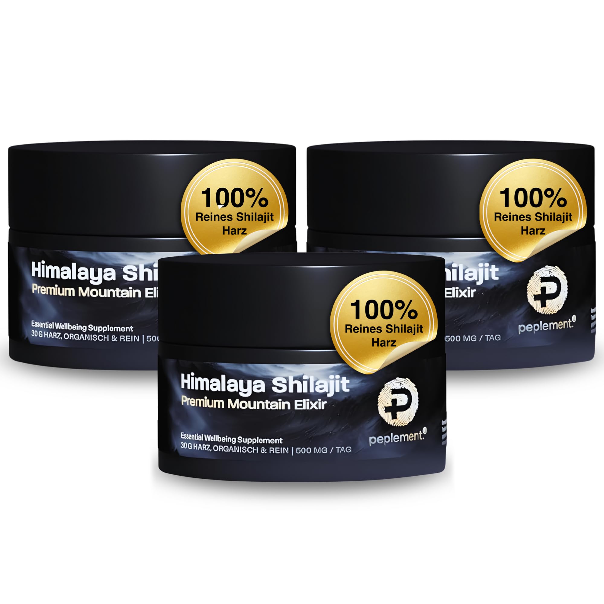 100% Reines Himalaya Shilajit Harz — (Mumijo) 30g Shilajit Resin mit natürlicher Huminsäure, Fulvinsäure und Mineralstoffen, vegan, geprüft aus der Schweiz, frei von Zusätzen - 3er Pack