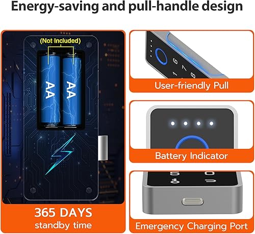 Miniatura 5 de Cerradura inteligente para gabinete con huella dactilar y contraseña eLinkSmart RFID NFC Cerradura de seguridad infantil con aplicación perfecta