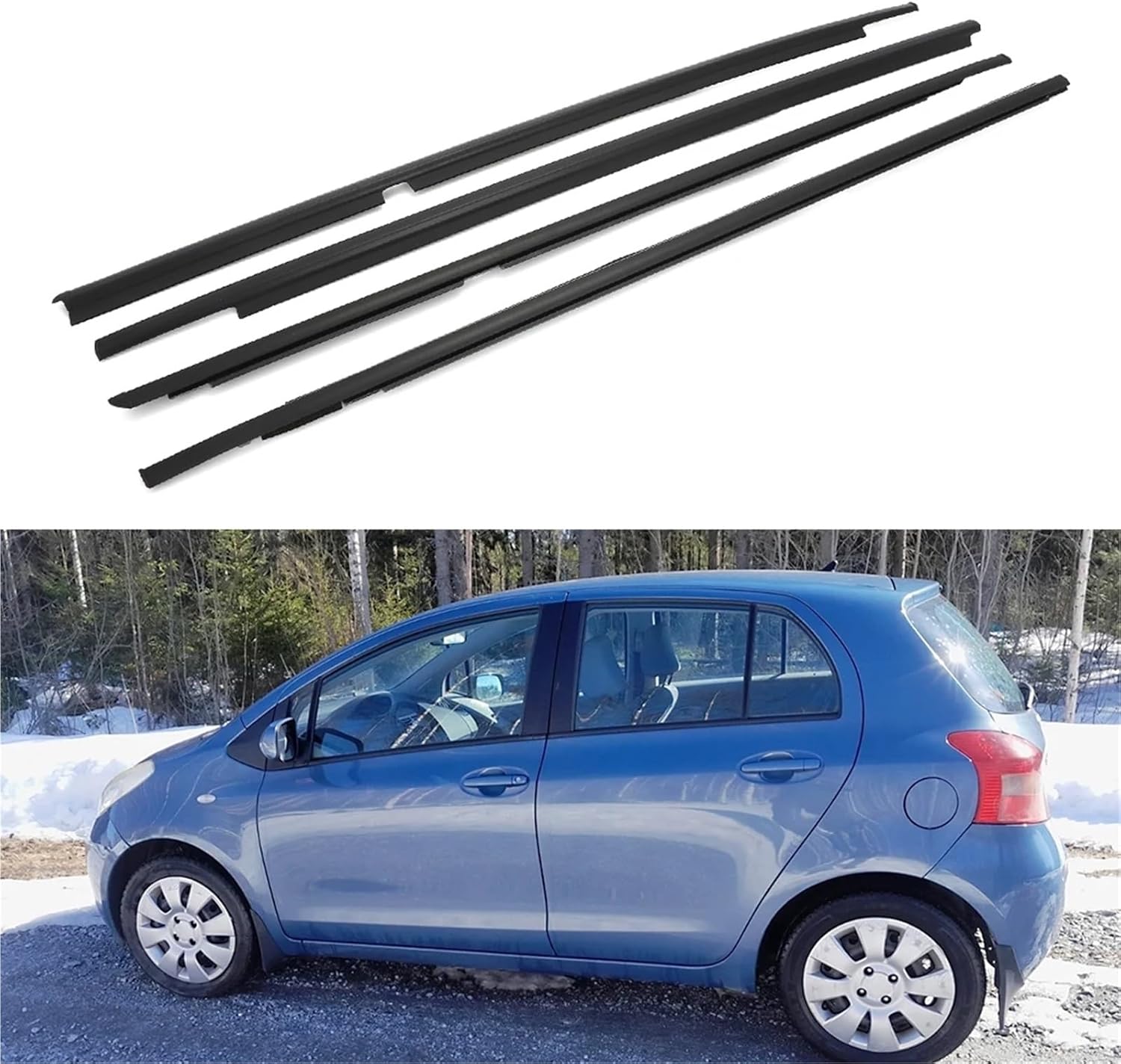 4PCS Car Door Window Glass Window Seal Moulding Trim for 2006-2013 Wheatherstrip 1st Gen 68210-0D100 Rubber