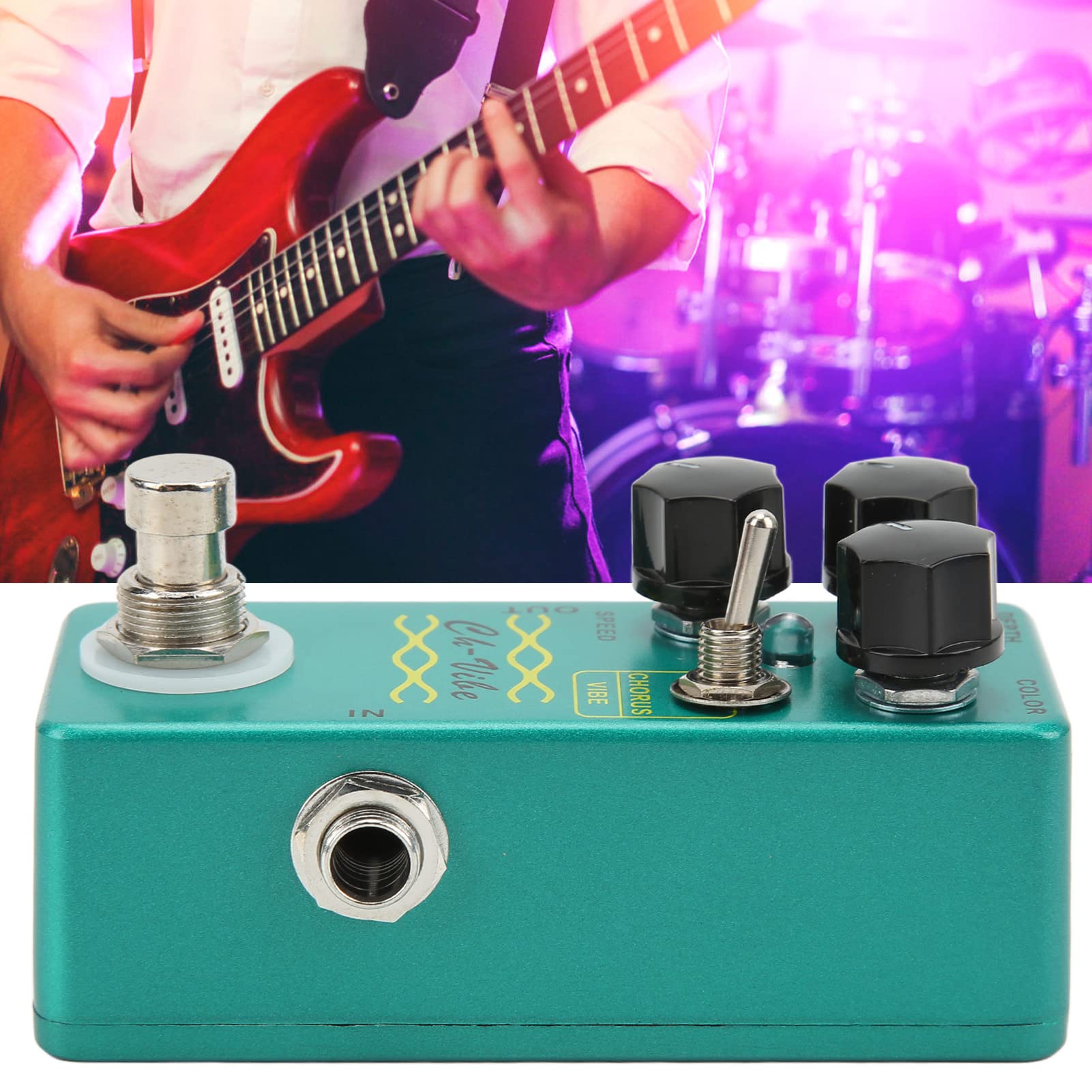 Chorus Vibrato Pedal, Pedales de Guitarra Eléctrica Disfrute de Resonancia de Metal para Guitarras
