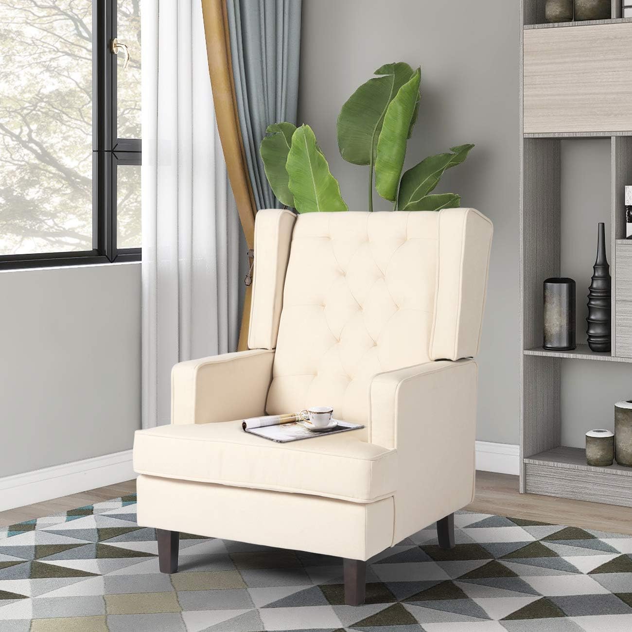 Buy Modern Rocking Chair Glider Rocker Chair With Two Sets Of Legs Mid Century Accent Chair Fabric Armchair Dual Use Design Beige Online In Indonesia B08hrqqvww