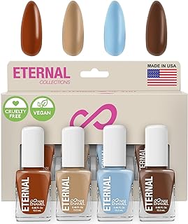 Eternal Nail Polish Set 4 Piece Kit: Long Lasting, Quick Dry and Cruelty Free. Made in USA - 0.46 Fluid Ounces Each (Cote D' Azur)