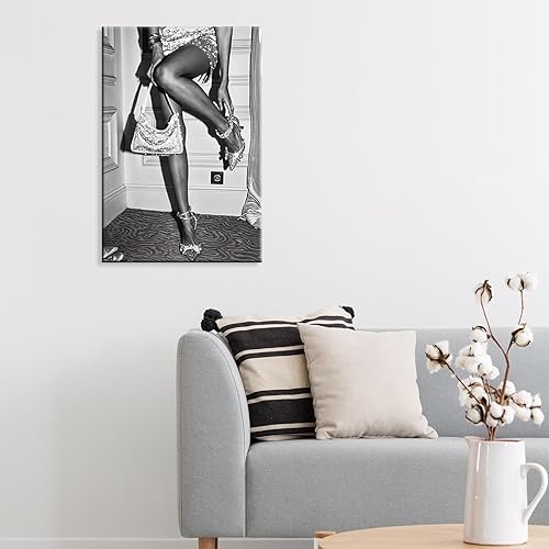 Miniatura 3 de KFDJIG Póster femenino de moda vintage, fotografía feminista en blanco y negro, arte de pared, retro, hermoso, elegante, mujer, impresiones en