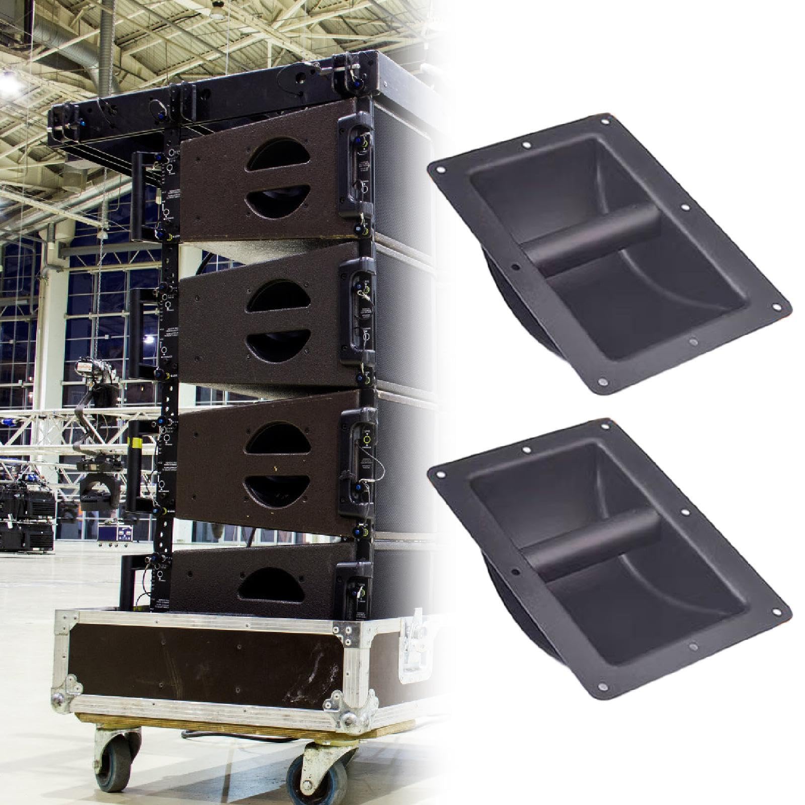 predolo Ensemble de 2 Poignées pour Haut-Parleurs Encastrés, Poignée de Haut-Parleur Audio Encastrée, Accessoires de Transport, pour Transporter Vos Enceintes Toute Confiance, S