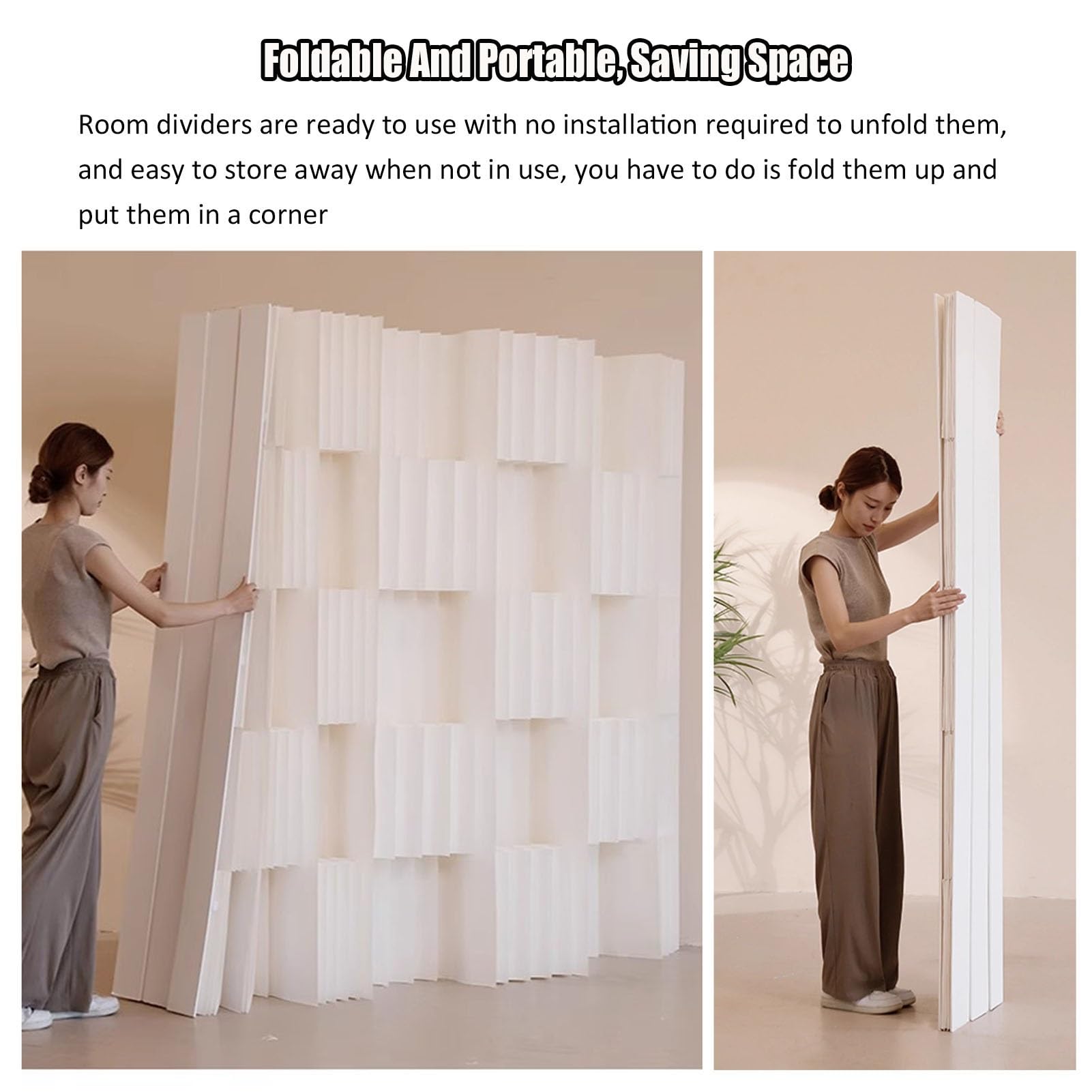 Divisori per Ambienti, Tende divisorie in Carta, divisorio Pieghevole e Retrattile, Privacy in Piedi con Ripiani portaoggetti, per Ufficio Domestico (200x180 cm/6,56x5,9 Piedi)