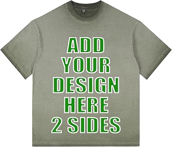 Custom Oversized T-Shirt Add Your Own Photo and Text Design to a Washed Vintage T-Shirt for Men and Women.
