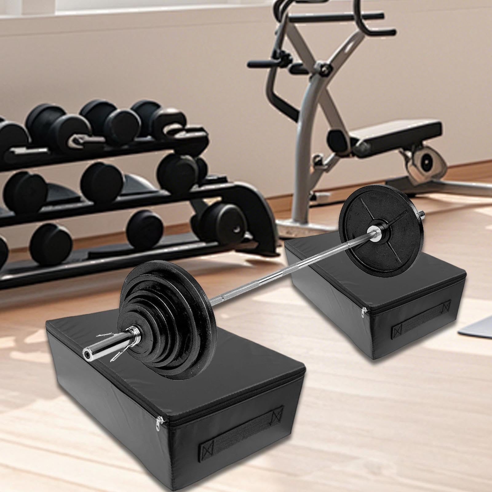 2 Piezas Barbell Cushion Pad Alfombrilla de Protección para Barra Drop PVC Y Esponja Reducción de Ruido Función Antigolpes Adecuada para, Negro, Individual