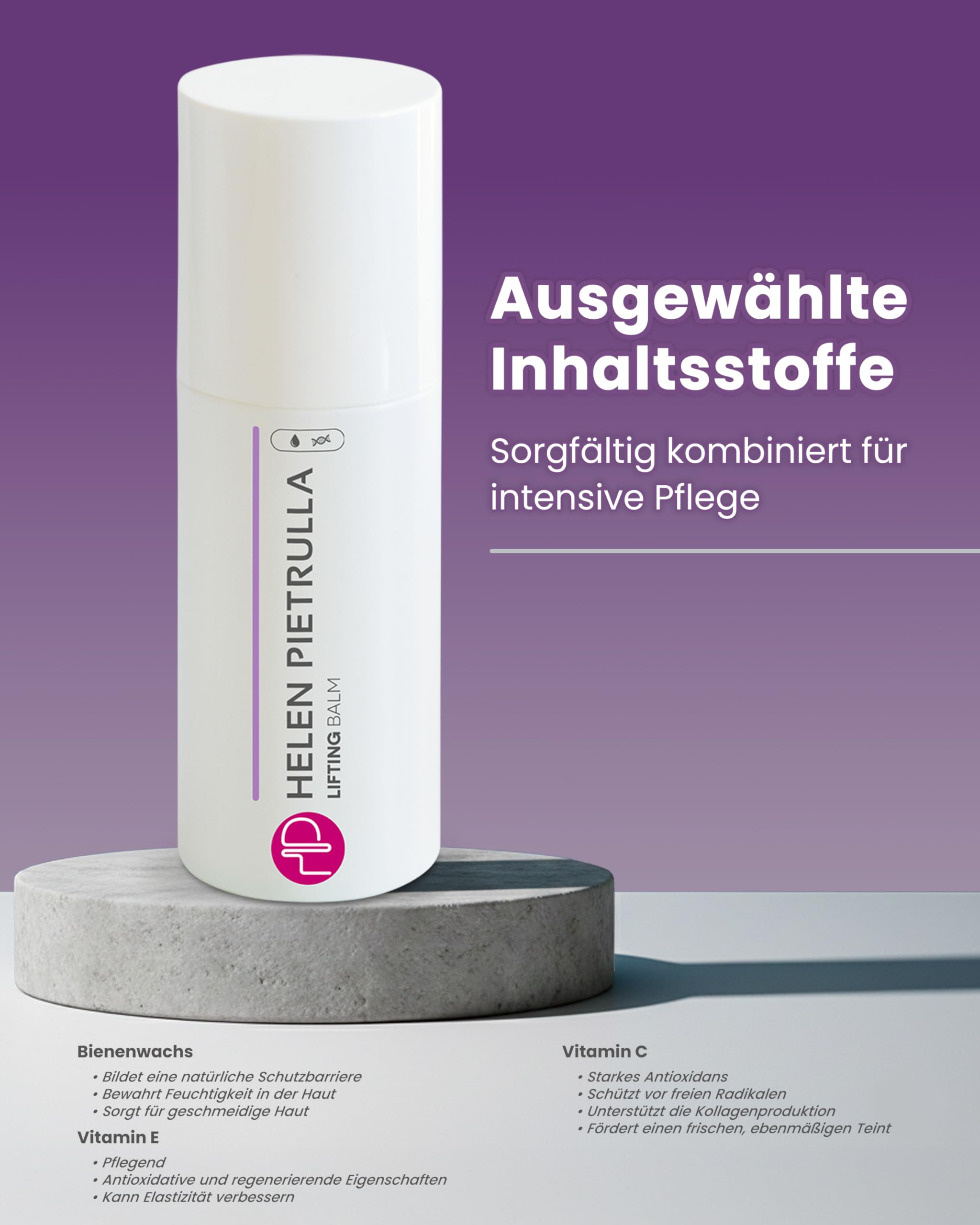 Helen Pietrulla – Lifting Balm 100ml Feuchtigkeitscreme mit Bienenwachs & Vitamin C – Reichhaltige Tages- und Nachtpflege für trockene, anspruchsvolle Haut – Schützende Gesichtspflege