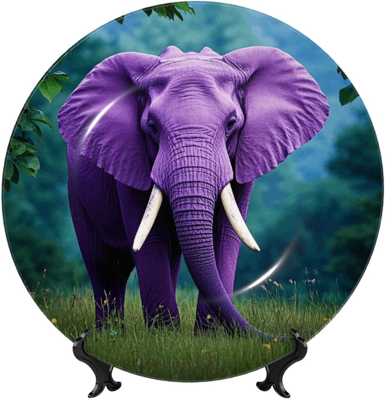 Decorative Plate Art Crafts Bone China Decorative Plate with Display Rack Souvenir Wall Decor Ceramic Ornaments Dinner Plates Ceramic Decoratives Plates for Home Office 10in