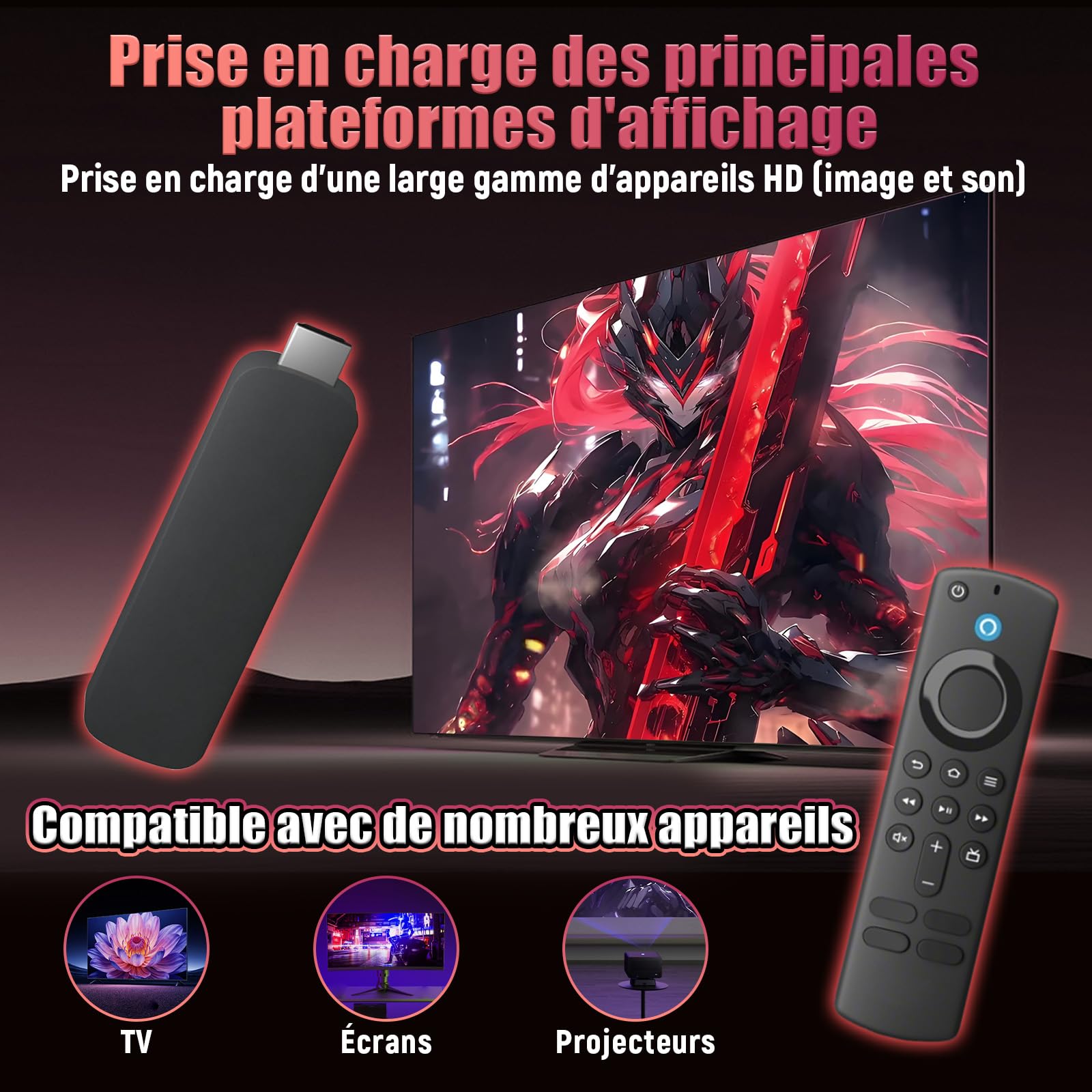 H10 TV Stick, Clé TV Intelligente HD, Android 16.0, Processeur Quad‑Core H313, Compatible Wi‑FI et Bluetooth, Appareil Plug & Play pour TV Internet, Idéal pour Cinéma Maison et Voyages