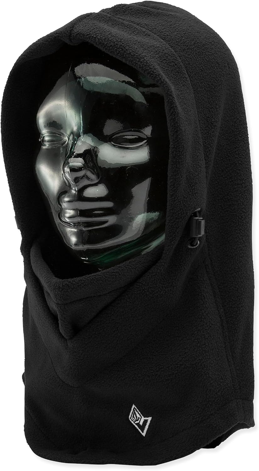 Volcom Men's Travelin Hood Thingy – Polar Fleece Neck Warmer Hood Adjustable Cinch, Black, One Size - Image 3