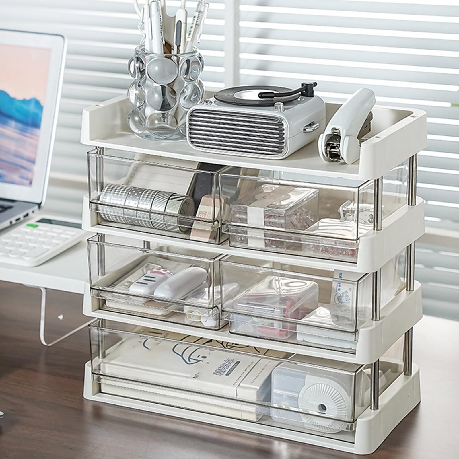 Scaffale portaoggetti funzionale modularizzato per bagno, cucina, libri, giocattoli, pratica struttura in plastica robusta, organizer multistrato