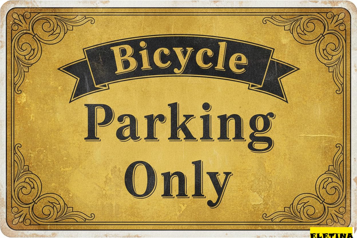 Bicycle Parking Only Warning Metal Sign UV Protected Waterproof Fade Resistant Home Gate Garden Office 8x12in