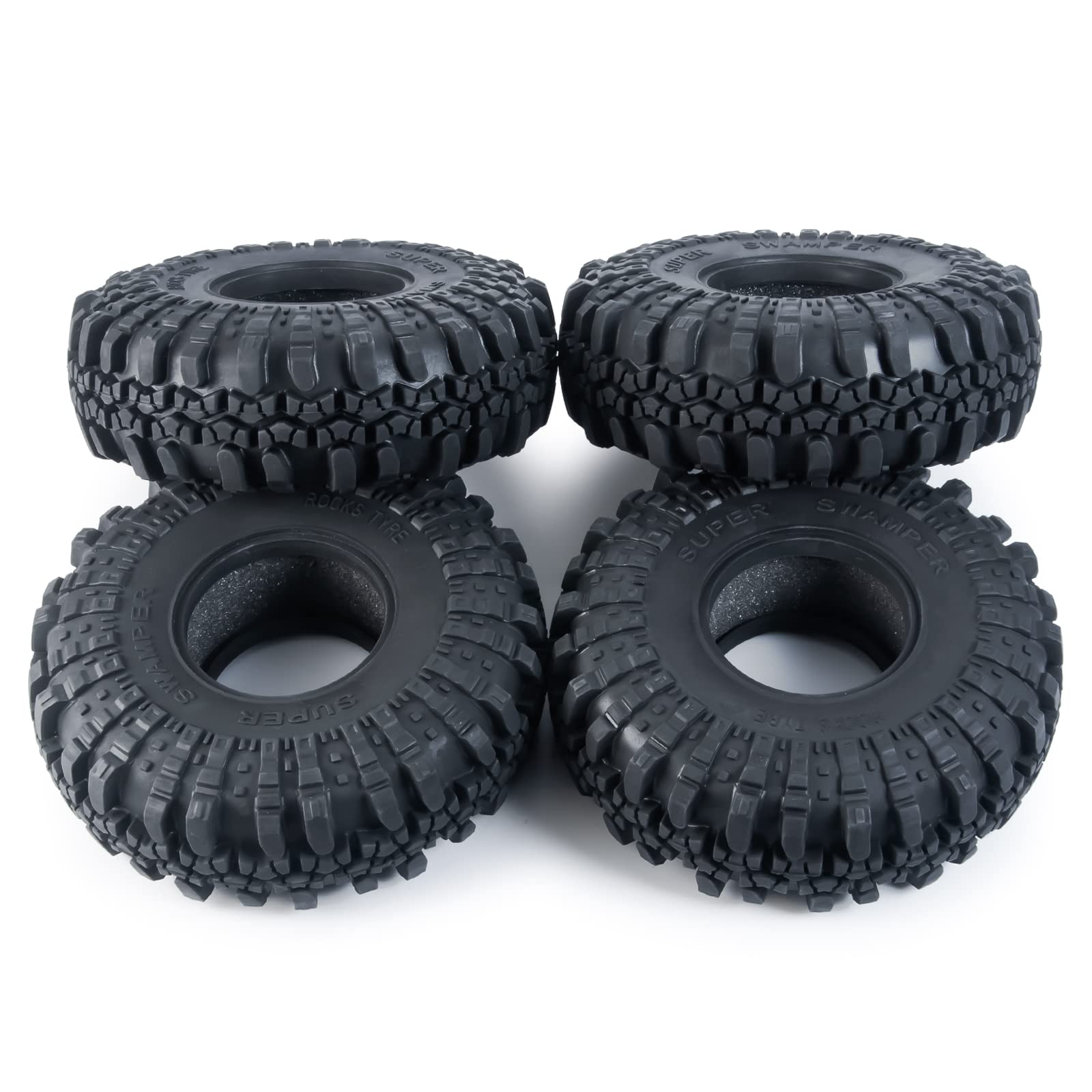 Runup 4 pezzi di cerchioni da 2,2 pollici, 137 mm * 49 mm di gomma per RR10 TRX4 Axial SCX10 II 90046 1/10 RC Rock Crawler Car