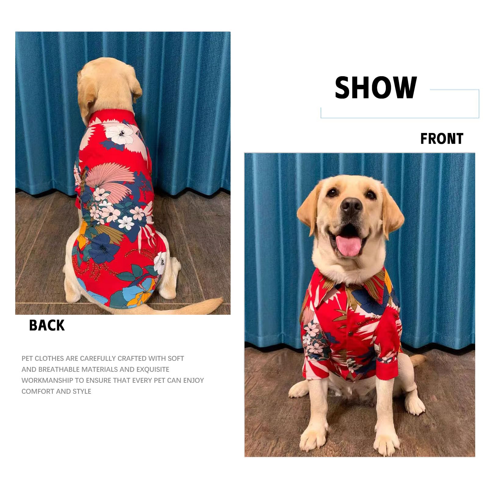 Camisa de Playa para Perro, Ropa de Verano para Perro, Camisetas de algodón para Perro con Estampado Floral, Traje de Vacaciones para Cachorro a la Moda