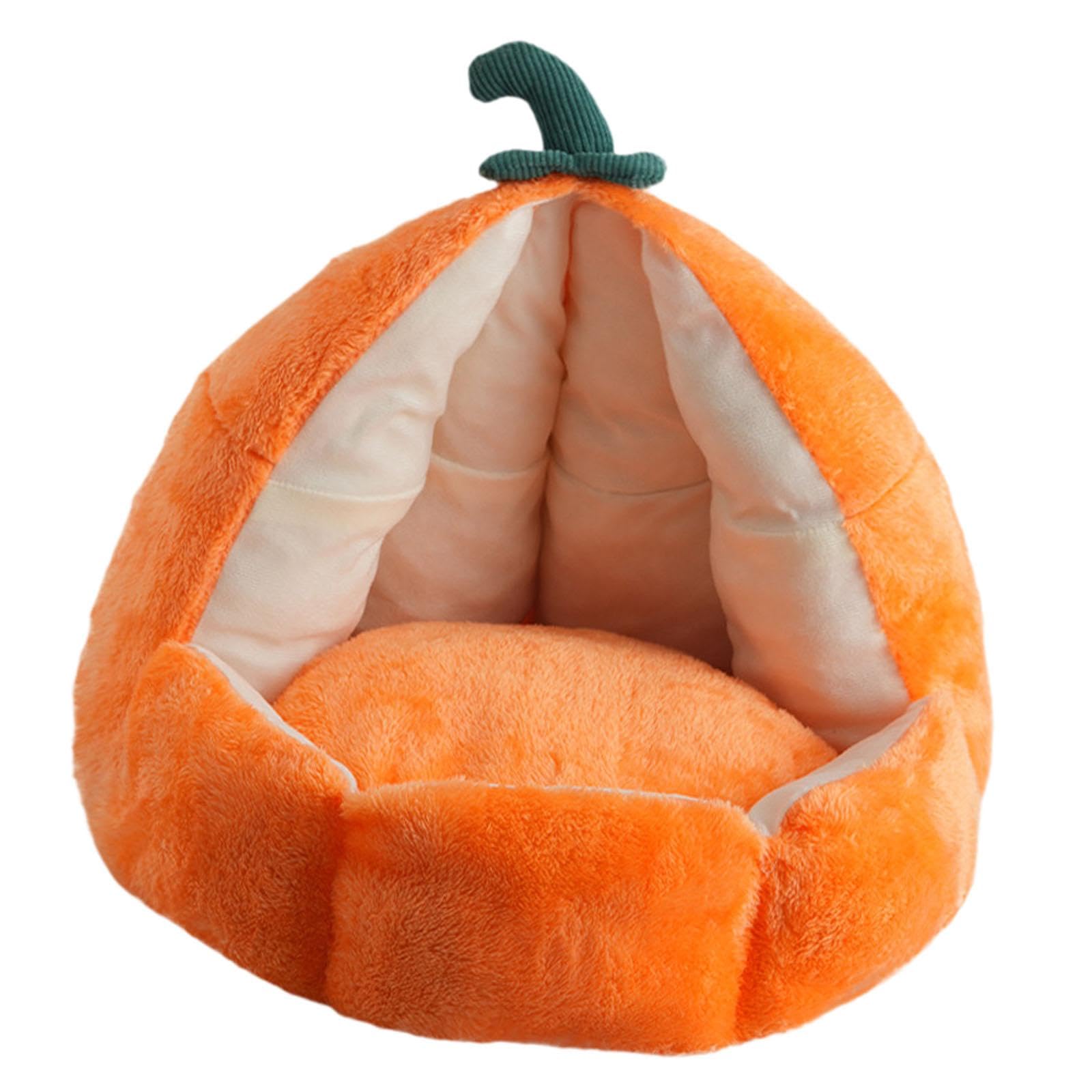 Maison pour chat citrouille Sharplace XL avec coussin amovible orange pour l'hiver
