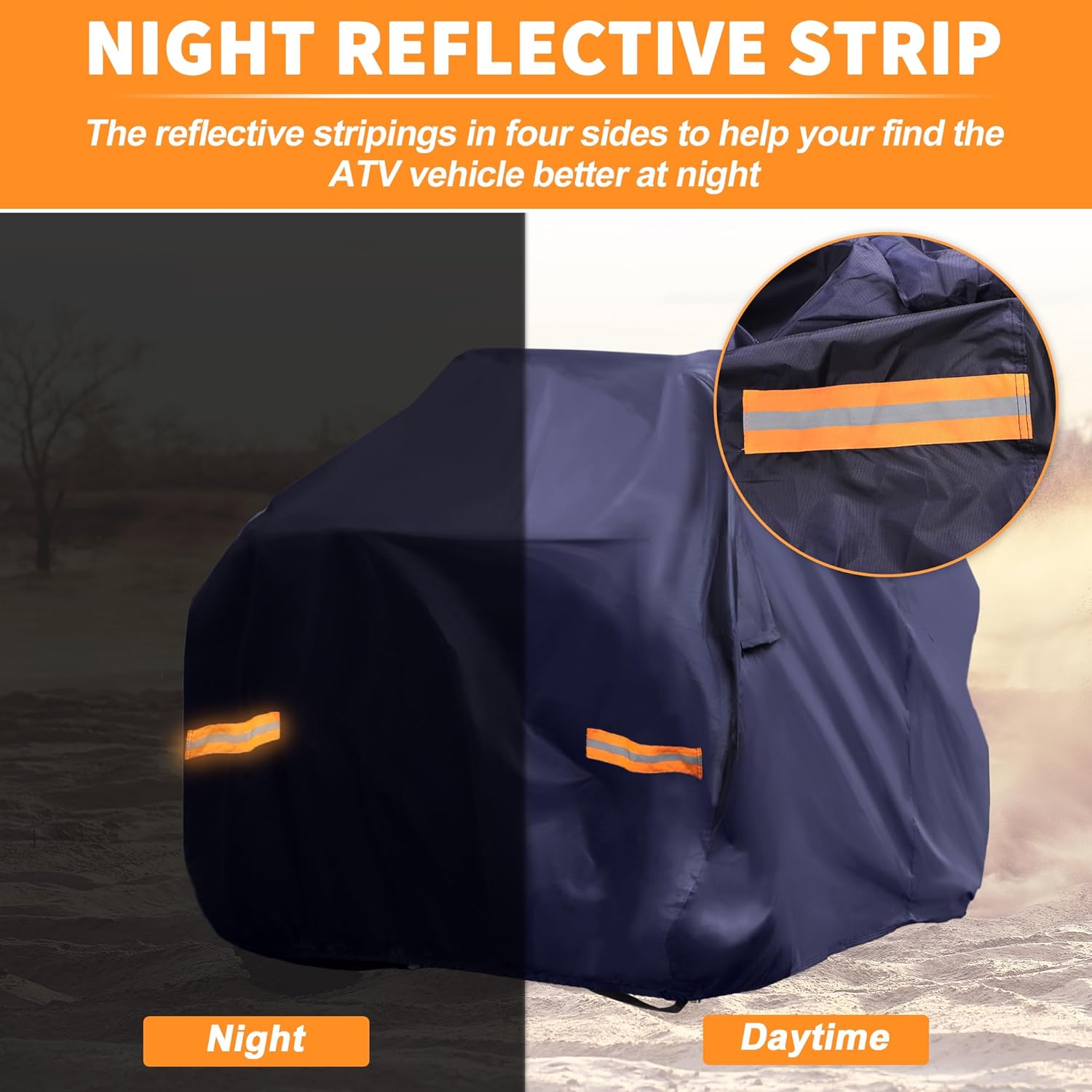 X AUTOHAUX ATV Cover for Polaris Sportsman 850/XP 1000 4 Wheelers Quad Cover for Can-am Outlander x MR 850 Renegade x MR 650 1000R Sun Rain Protection 210D-PU Navy Blue 228x127x131cm