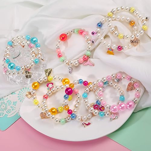 Miniatura 9 de pinksheep niña pulsera adolescentes niños Little Girl Multicolor juego de pulsera abalorio de vidrio valor