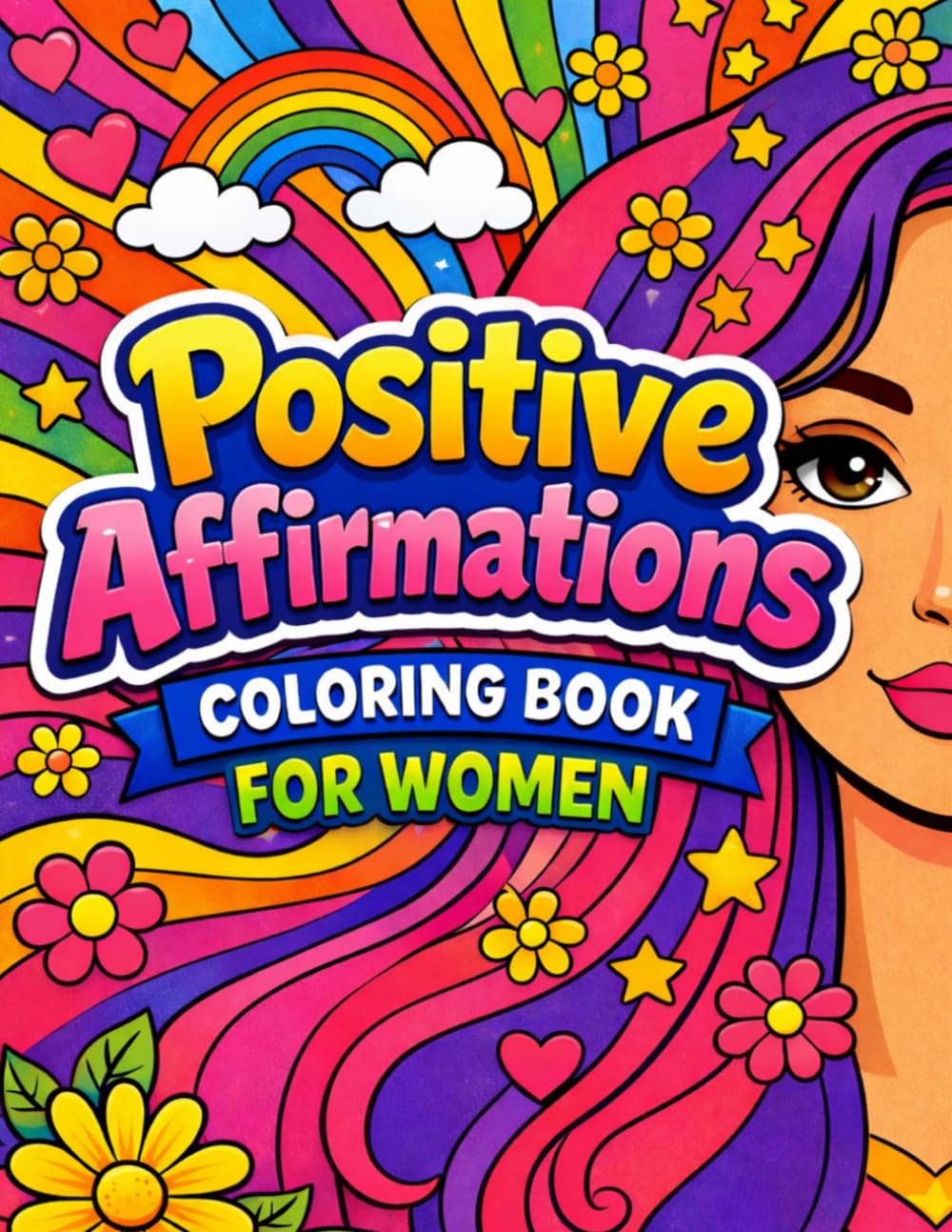 Positive Affirmations Coloring Book for Women: 50 Inspirational Coloring Pages for Adult Stress Relief