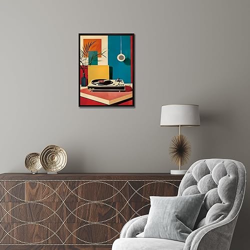 Miniatura 2 de zhuoyaju Decoración de pared de hoja de palma bohemia con corazón rojo para dormitorio, habitación, arte de pared retro, disco de música, decoración