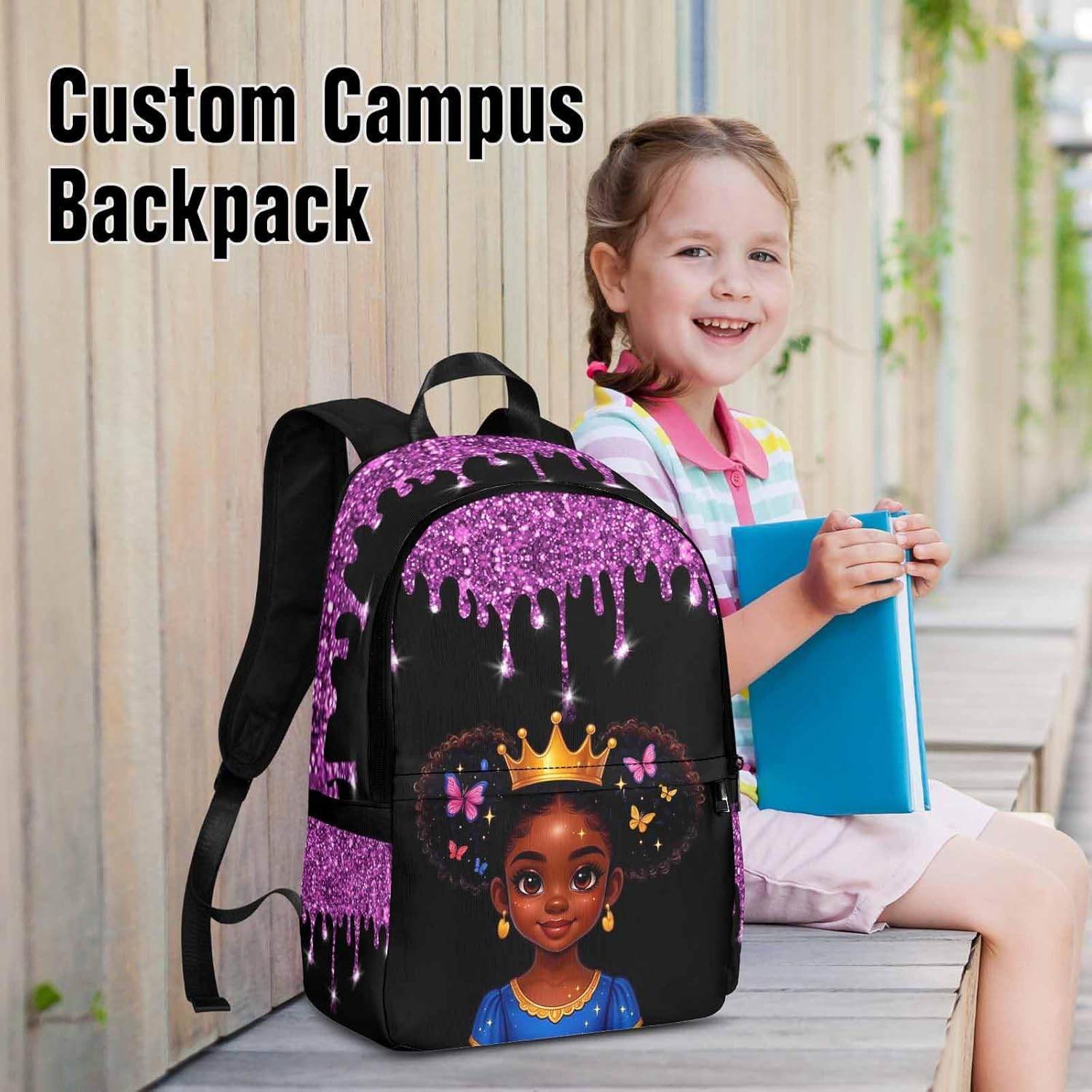 Back to School Personalized Kids Backpacks with Name, Custom Bookbag for Girls Boys and Lunch Box Set Gifts - Image 6
