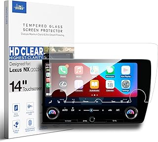 9H Glass Screen Protector for (2022-2024) Lexus NX NX350 / NX350h / NX450h+ / NX450h+F Sport 14 Inch Touchscreen Protecting Accessories Anti fingerprint Anti Shatter (HD Clear)