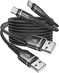 USB C to USB C Cable 240W [6FT, 2Pack] PD Type C Fast Charging Cord Braided USBC CarPlay Cable for iPhone 17 Pro Max, 16 15, iPad Pro/Air/mini, MacBook, Samsung Galaxy S26/S25/S24, Laptops - Black