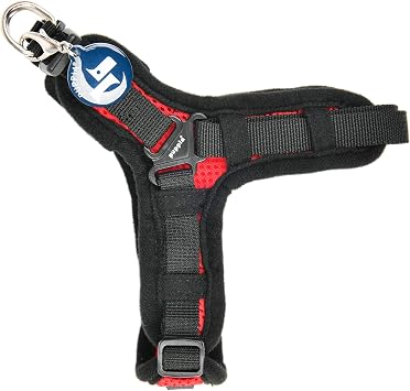 Puppia Soft Dog Harness X No Choke No Pull Adjustable Walking Training for Small and Medium Dog - RED - S