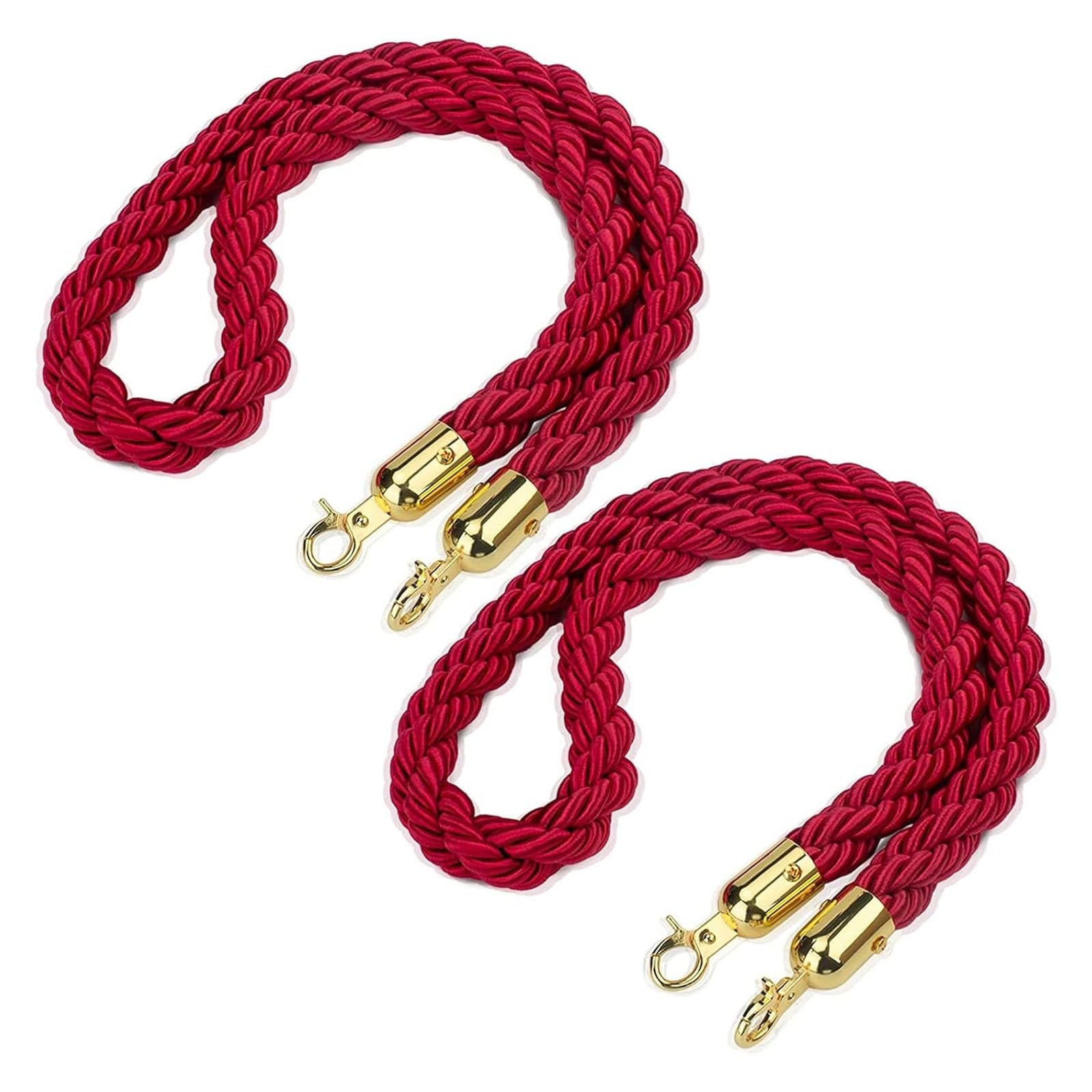 Barrier Rope, Braided Stanchion Hemp Rope, Queue Crowd Control Ropes, for Restaurants/Theater/Hotel(Red,2.2m/7.2ft/86.6inch)