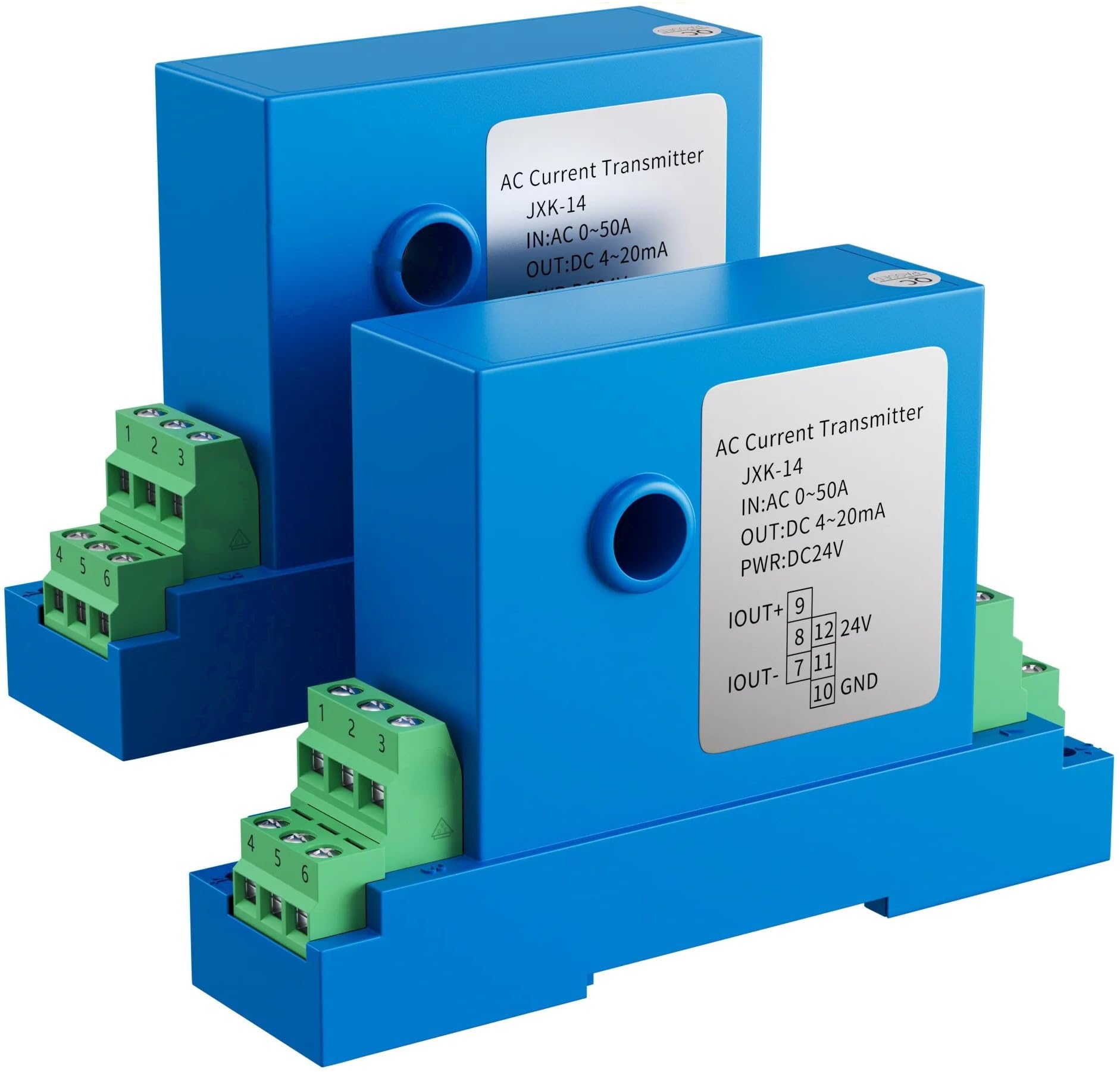 5A 10A 20A 50A 100A 200A AC DC Sensor de corriente 4-20mA 0-10V RS485 Transductor de corriente de relé Transmisor de 12 mm | 4mm,AC 0-50A_4-20MA OUTPUT_DC24V