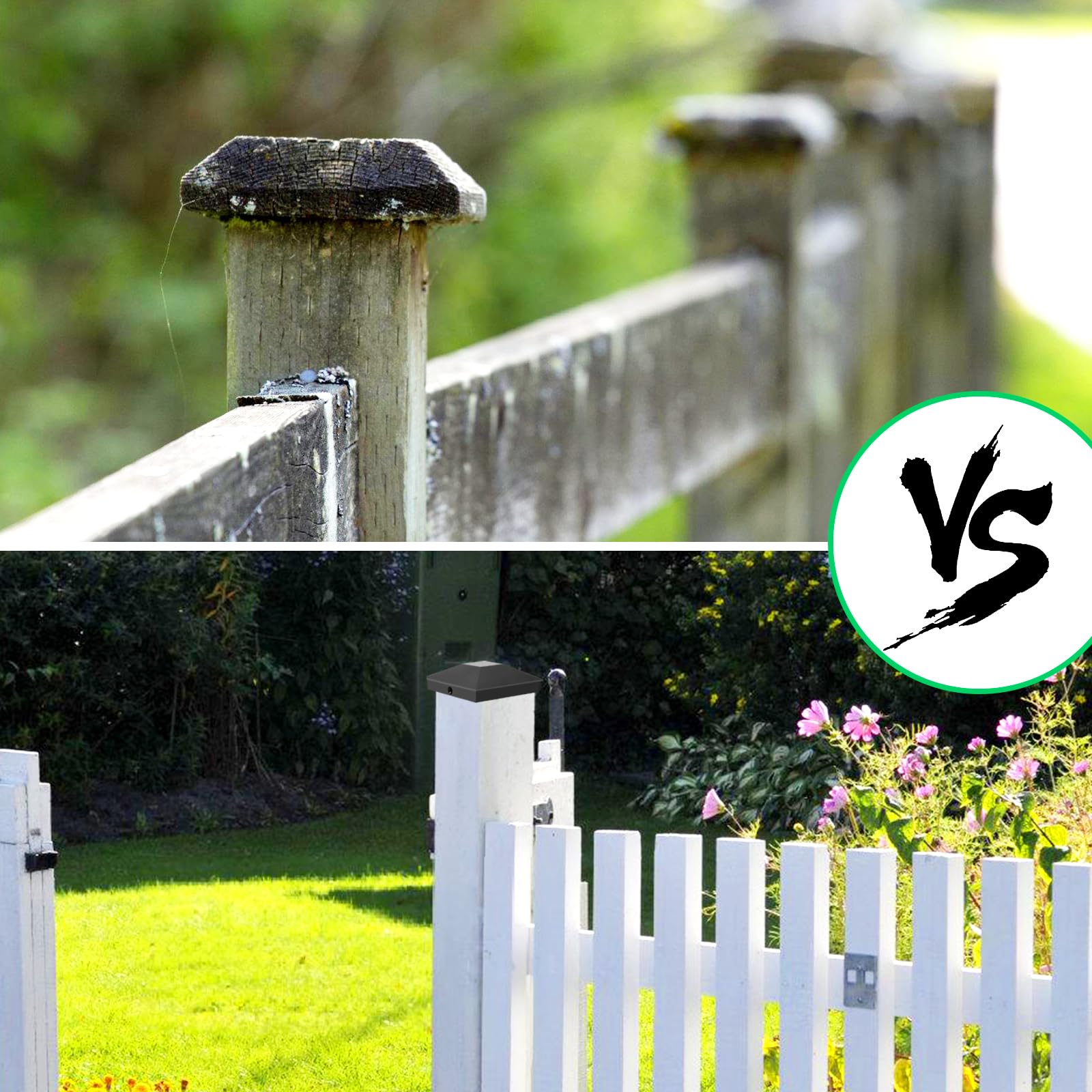 Tapas Para Postes De Valla - 18 Unidades (9x9 Cm) Negras