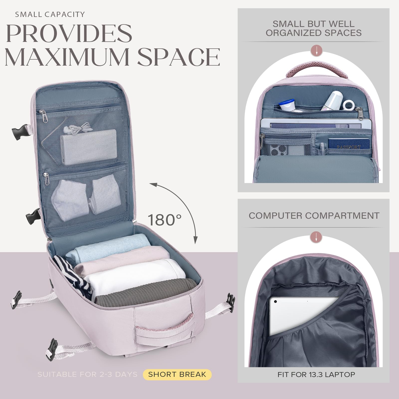 Hayayu Borse da Cabina per Ryanair 40cmx20cmx25cm Bagaglio a Mano Zaino Borsa Zaino da Viaggio Il Sedile Zaino per Ryanair bagaglio a mano Borsa Cabina Viaggio Zaino Travel Casual Daypack