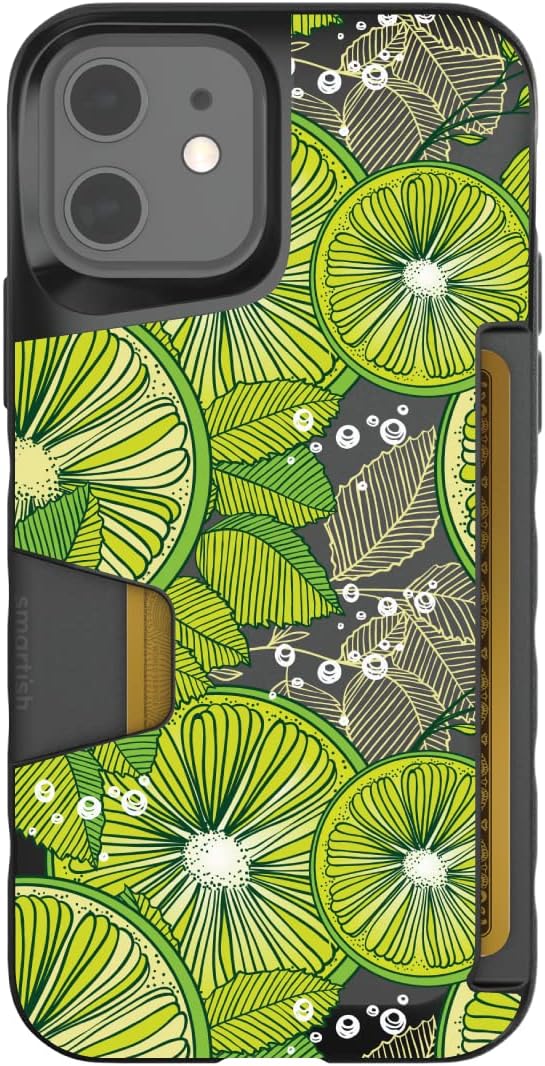 Smartish - Lime Time - iPhone 12/12 Pro Wallet Case - Wallet Slayer Vol. 1 [Slim + Protective] Credit Card Holder - Drop Tested Hidden Card Slot Cover Compatible with Apple iPhone 12/12 Pro