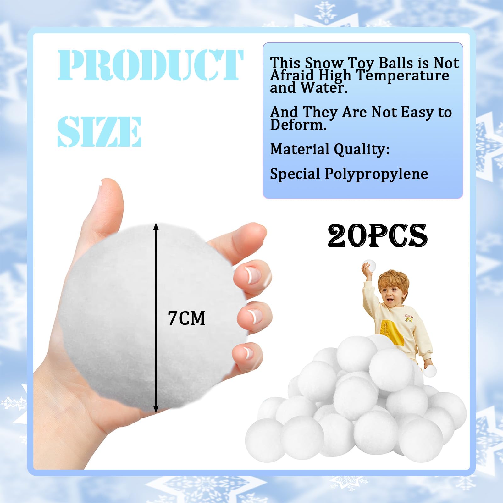 Fake Snowballs White Realistic Artificial Snowballs,Fake Snowball for Kids Indoor Snowballs Fight Game,Xmas Fake Snow Balls for Children Adult Snowball Throw Games,Christmas Tree Decorations (7CM) - Image 2